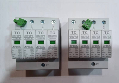 سرج ارستر 3p+N برند TCبه همراه کانکتور 40 کیلو آمپر 385 ولت